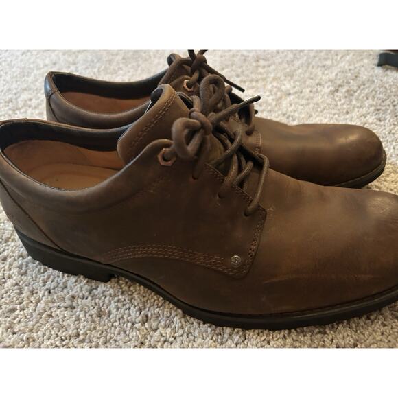 Timberland Brown Leather Casual Dress‎ Shoes Lace Up Oxfords Comfort - Picture 2 of 12